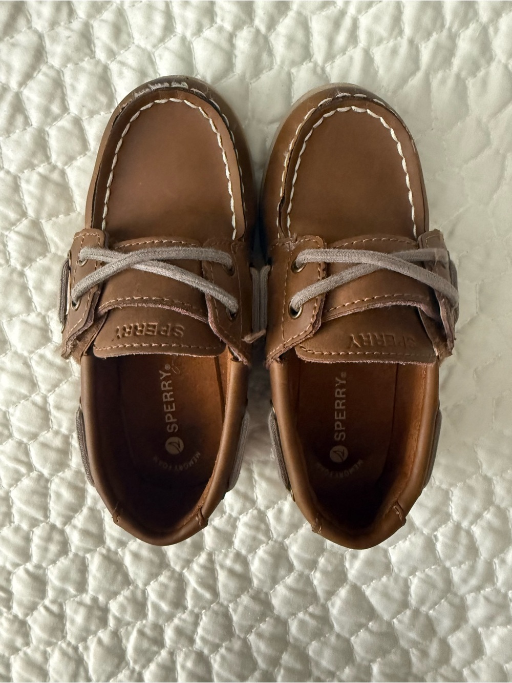Sperry Kids Tan Leather Boat Shoes